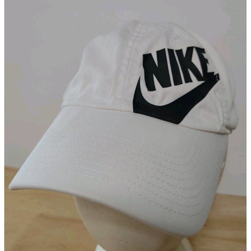 Nike Hat Cap One Size White Heritage 86 Twill Spellout Strapback Golf Tennis